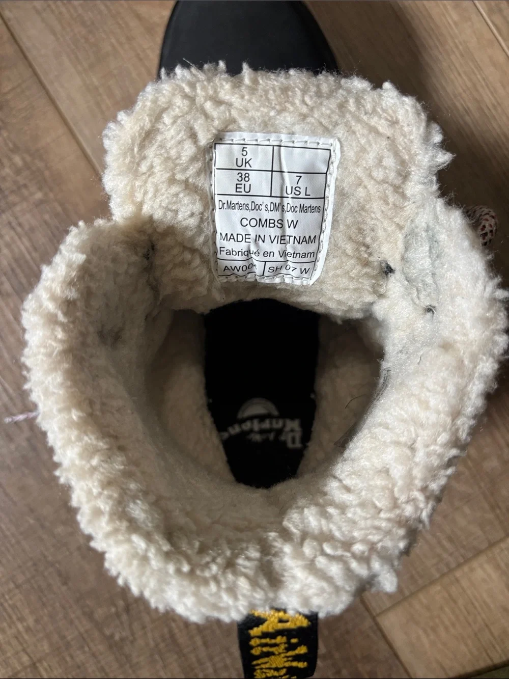 Dr. Martens Black Sherpa-Trim Lace-Up Winter Boots